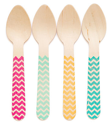 Chevron Wood Utensils