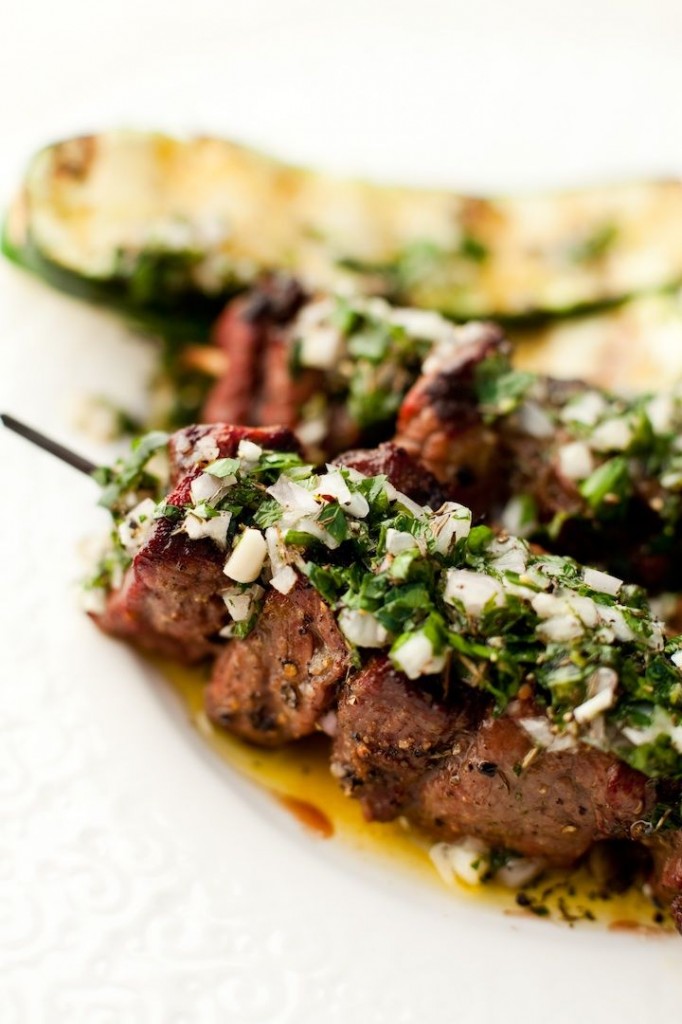 Beef Kabobs with Chimmichurri Sauce 