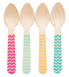 Chevron Wood Utensils